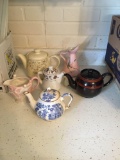 Group of tea pots and more