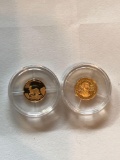 Group of 2 .585 fine gold africa coins