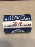 $10 roll 2009-p kennedy half dollara