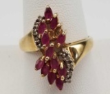 10k Gold Ruby and Diamond Ring