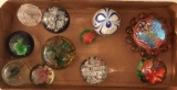 Group of antique and vintage glass paperweights