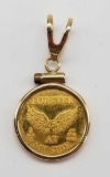 Fine Gold Coin in 14k Setting