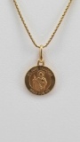 14k Gold Pendant and Box chain