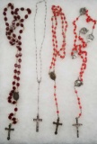 Group of Red Bead Rosaries
