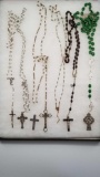 Group of Rosaries, Irish, clear beads and more