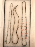 Southwestern silver bead necklace lot