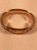 Vintage etched gold filled bangle bracelet