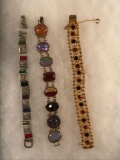 Group of three vintage costume bracelets