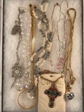 Group of vintage costume necklaces