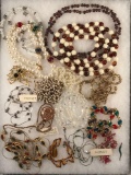 Group of vintage costume necklaces