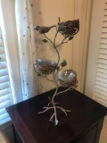 Wire bird nest candle holder