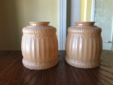 Group of two vintage glass shades