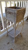 Outdoor wicker plant stand