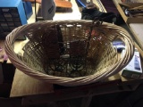 Group of 2 wicker basket and baby carrige