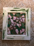 Stained glass with floral design