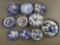 Group of blue and white plates and saucers