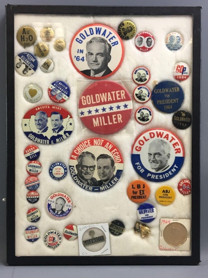 Group of vintage Goldwater/ Miller political pinbacks