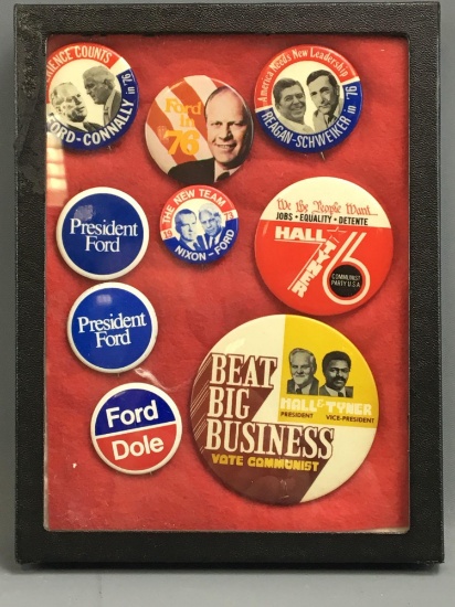 Group of 9 vintage Ford/ Dole political pinbacks