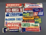 Group of vintage political bumper stickers