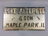 Mike Altepete and son metal sign