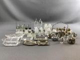 Lot of Vintage Glass, Pewter Salt and Pepper Shakers