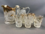 Lot of glass with gold accent