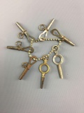 Group of 7 vintage pocket watch keys