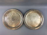 Group of 2 vintage silver plated platters