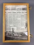 German newspaper clipping copied featuring ship