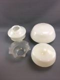 Group of 4 vintage ceiling light covers