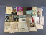 Group of vintage advertising dockets and more