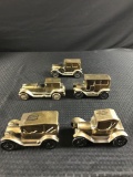 Group of five Banthrico advertising car coin banks
