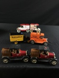 Group of six diecast truck advertising coin banks