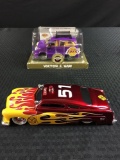 Diecast 1951 Mercury fire department theme custom car and Los Angeles Lakers victor e. van