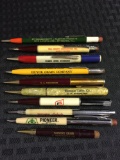 Group of 10 agriculture seed company vintage advertising mechanical pencils