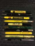 Group of 10 auto parts and service vintage advertising mechanical pencils