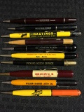 Group of 10 auto parts and service vintage advertising mechanical pencils