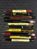 Group of 10 auto parts and services vintage advertising mechanical pencils