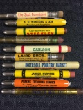 Group of 10 vintage agriculture bullet pencils