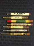 Group of eight vintage automotive bullet pencils