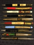 Group of 10 floaters and special vintage advertising mechanical pencils