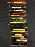 Group of 30 vintage advertising mechanical pencils