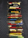 Group of 30 vintage advertising mechanical pencils