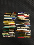 Group of 50 vintage pens featuring advertising