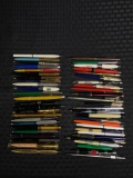 Group of 50 vintage pens featuring advertising