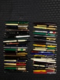 Group of 50 vintage pens featuring advertising