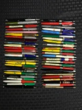 Group of 50 vintage pens featuring advertising