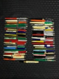 Group of 50 vintage pens featuring advertising