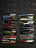 Group of 50 vintage pens featuring advertising