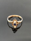 10k Gold Antique Diamond and Sapphire Ring